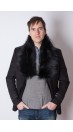Black raccoon fur scarf - unisex